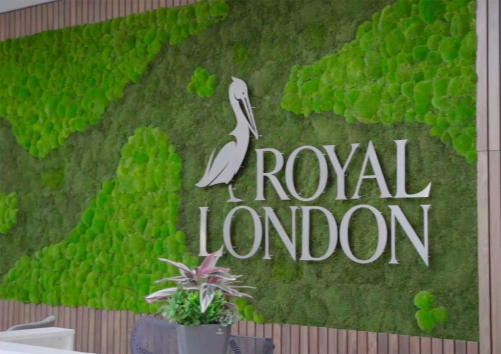 Royal London logo on a green wall