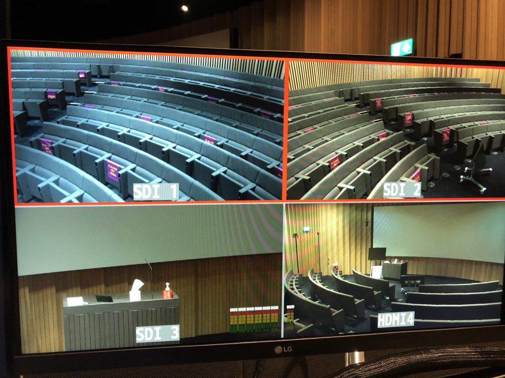 image of a monitor showing different camera angles used in event production